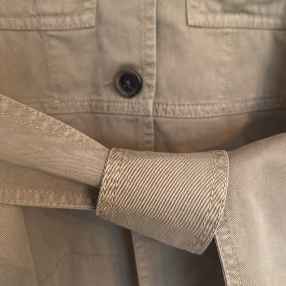 J CREW Khaki Peplum Chino Jacket With Removable Faux Fur Collar - Picture 3 of 8